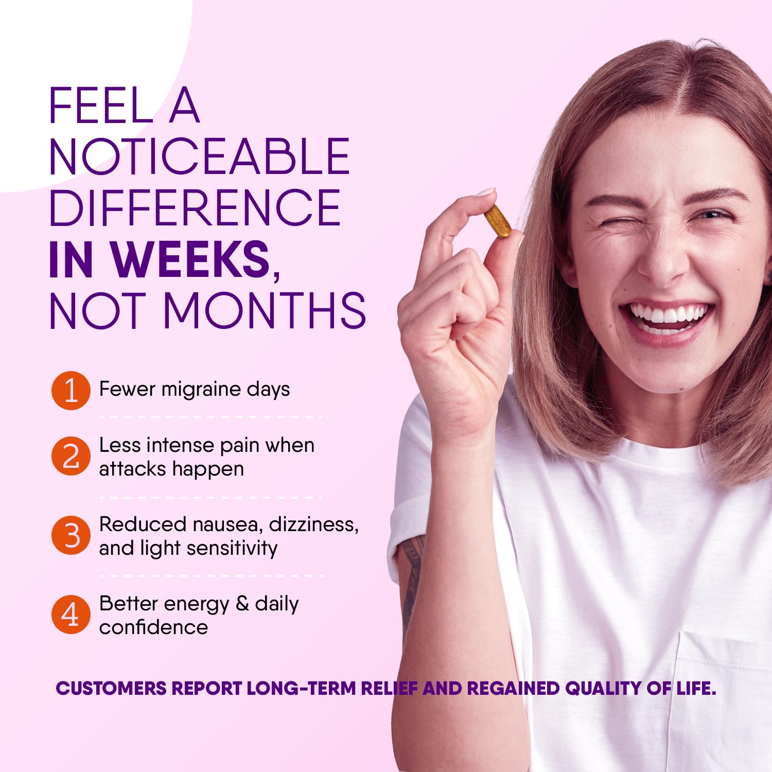 Doctor Knowles Migraine Supplement |Complete Natural Migraine Prevention & Relief Pills with Magnesium, 5-HTP, Feverfew, Riboflavin & Organic Blend |Caffeine Free, Extended-Release Tablets (60 Units) - TrustMedUSA