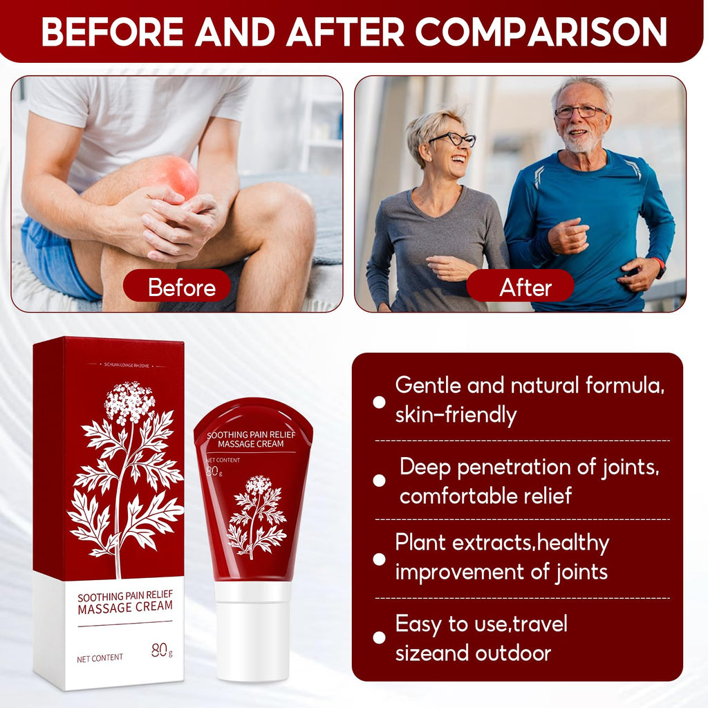 DoctorPro Soothing Massage Cream 80g Joint Relief Roll Muscle Comfort Non-Greasy Refreshing Formula for Knees, Lumbar, Neck, Back,Shoulders, Hands, and Feet, Menthol Gel - TrustMedUSA