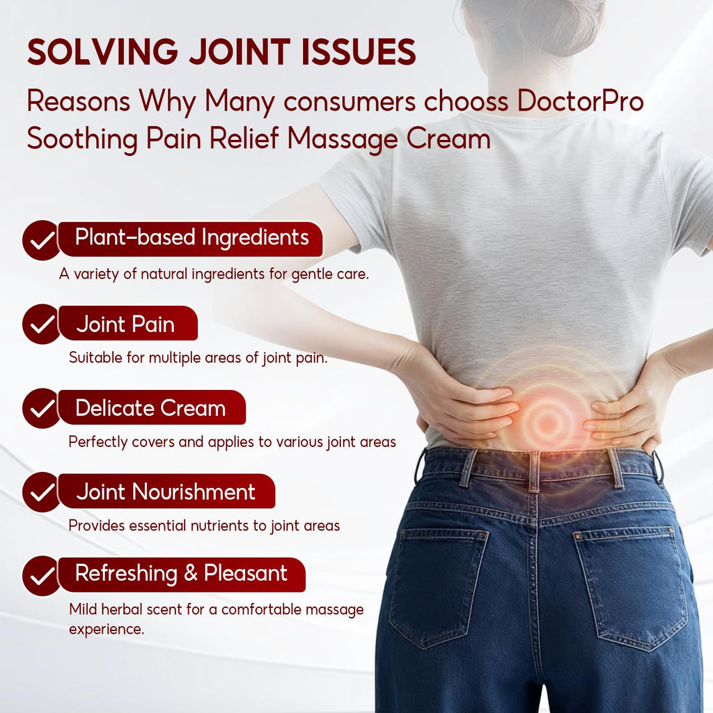 DoctorPro Soothing Massage Cream 80g Joint Relief Roll Muscle Comfort Non-Greasy Refreshing Formula for Knees, Lumbar, Neck, Back,Shoulders, Hands, and Feet, Menthol Gel - TrustMedUSA
