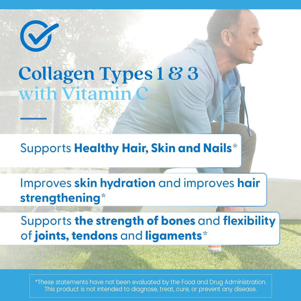Doctor's Best Collagen Types 1 & 3 with Vitamin C, Non-GMO, Gluten Free, Soy Free, Supports Hair, Skin, Nails, Tendons & Bones, 500 mg, 240 Caps (DRB-00263) - Maple Wellness Supplements