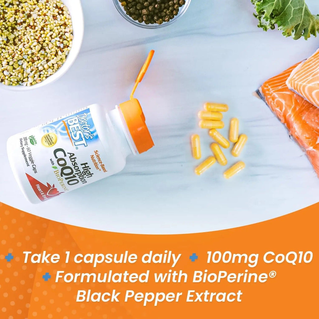 Doctor's Best High Absorption CoQ10 with BioPerine Gluten Free Naturally Fermented - TrustMedUSA