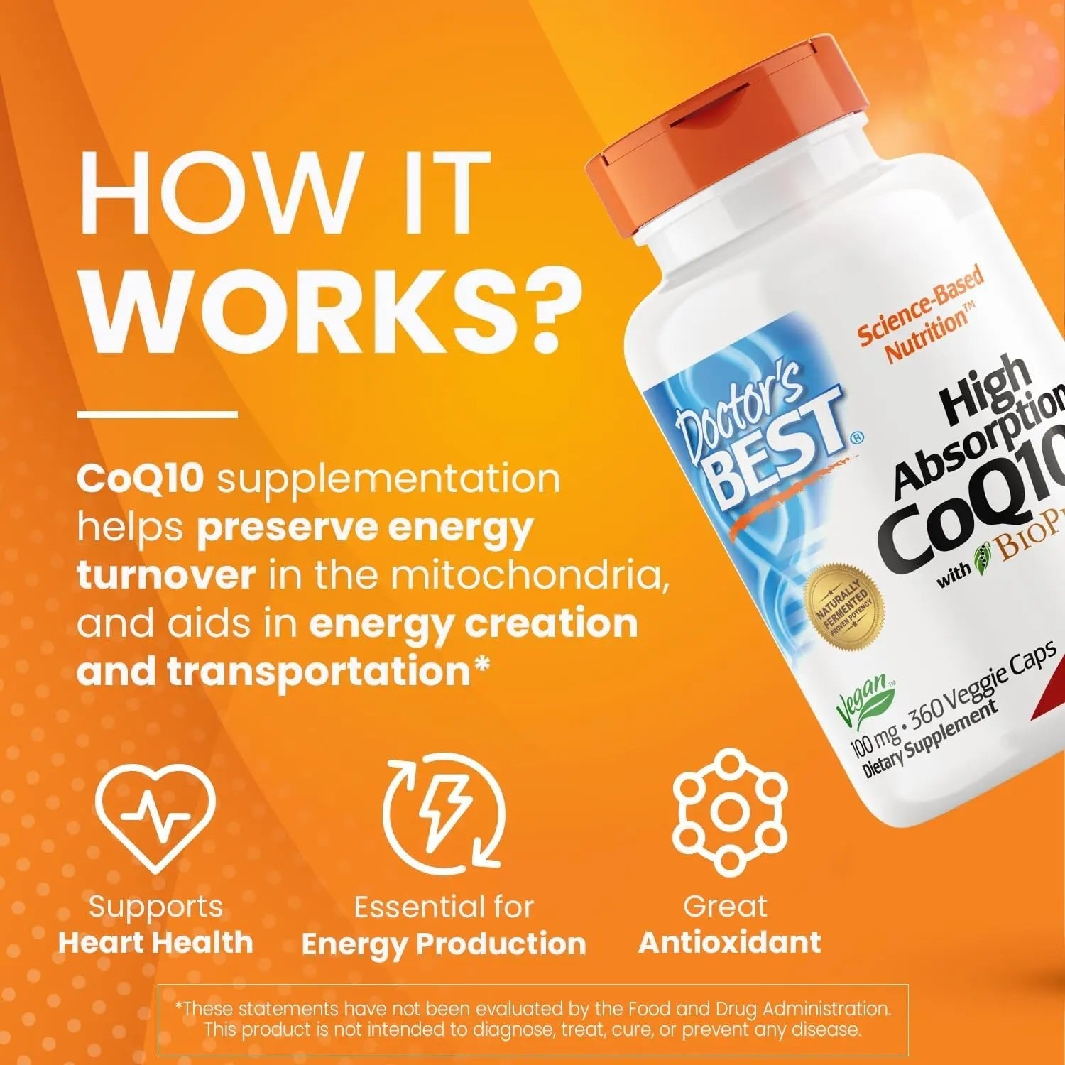 Doctor's Best High Absorption CoQ10 with BioPerine, Gluten Free, Naturally Fermented - TrustMedUSA