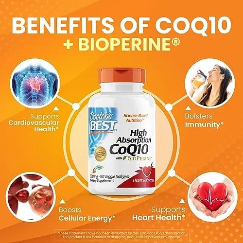 Doctor's Best High Absorption CoQ10 with BioPerine, Heart Health & Energy Production - TrustMedUSA