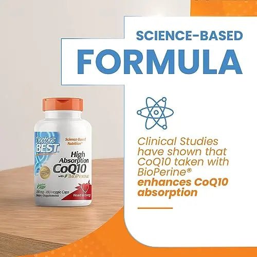 Doctor's Best High Absorption CoQ10 with BioPerine, Non-GMO, Gluten & Soy Free - TrustMedUSA