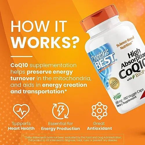 Doctor's Best High Absorption CoQ10 with BioPerine, Non-GMO, Gluten & Soy Free - TrustMedUSA