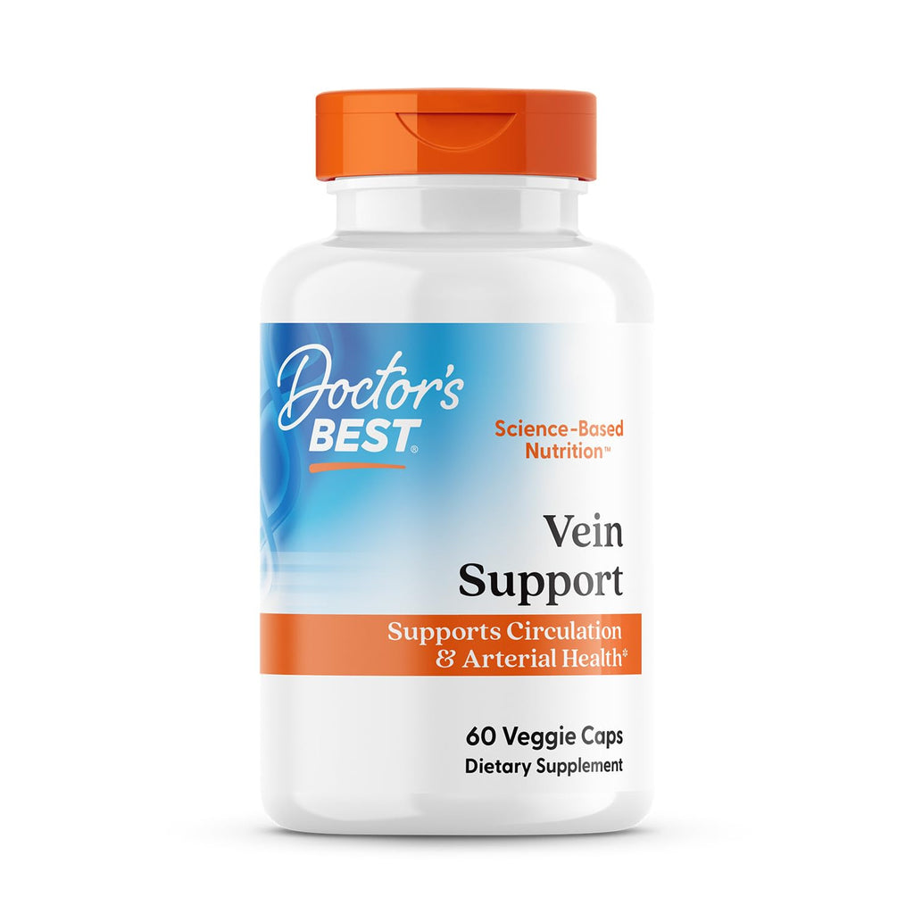 Doctor's Best Vein Support Supplement - Contains Diosmin & Hesperidin, Circulation Support for Legs & Feet, for Men & Women, Formula with Vitamin K2 & Natural Orange Extract, Vegan - 60 Veg Caps - TrustMedUSA