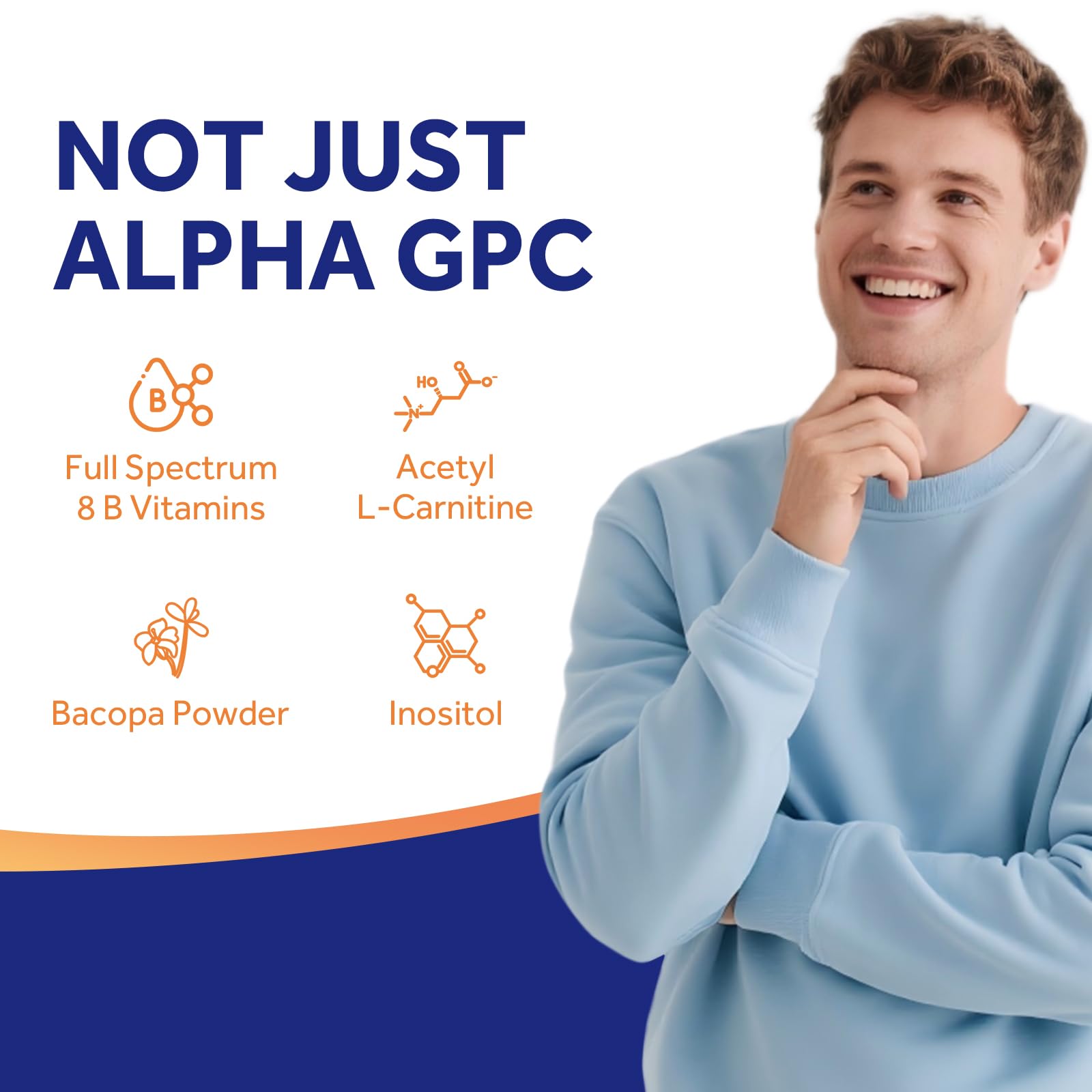 Doctor's Recipes Alpha GPC 300 mg Supplement, with 8 B Vitamins, Inositol, Acetyl L-Carnitine, Highly Bioavailable Source of Choline, 12-in-1 Cognitive Support for Women & Men, 60 Veggie Capsules - TrustMedUSA