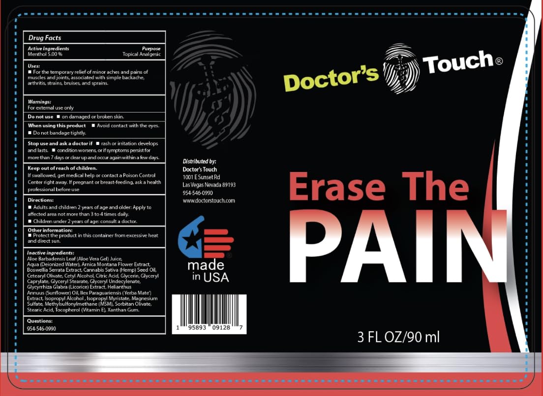 Doctor's Touch Erase The Pain Relief Roll On - Fast Acting Topical Pain Relief Roll On for Nerves, Joints, All Muscle Soreness and Discomfort - Roll on Muscle Pain Relief - TrustMedUSA