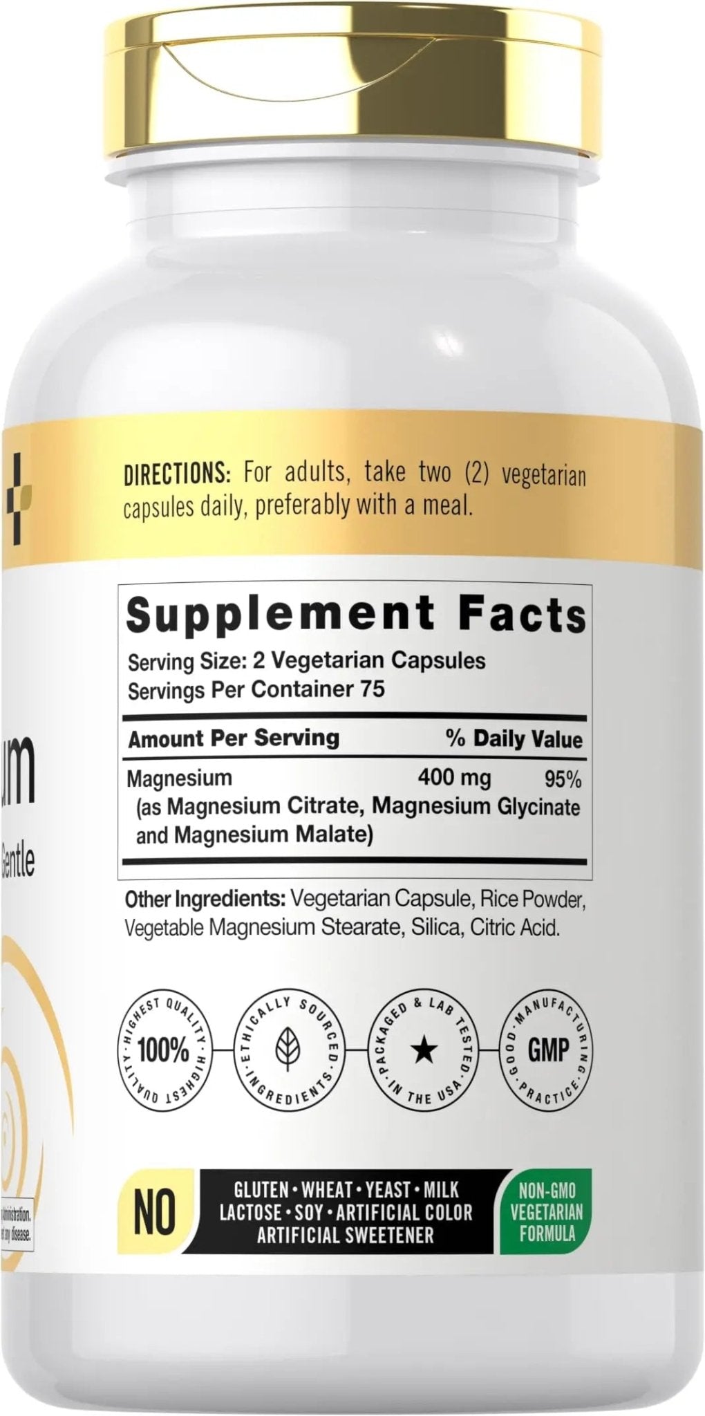 Doctor's Way Triple Magnesium Complex | 150 Capsules | Citrate, Glycinate, & Malate Supplement | Vegetarian, Non-GMO, Gluten Free Formula - TrustMedUSA
