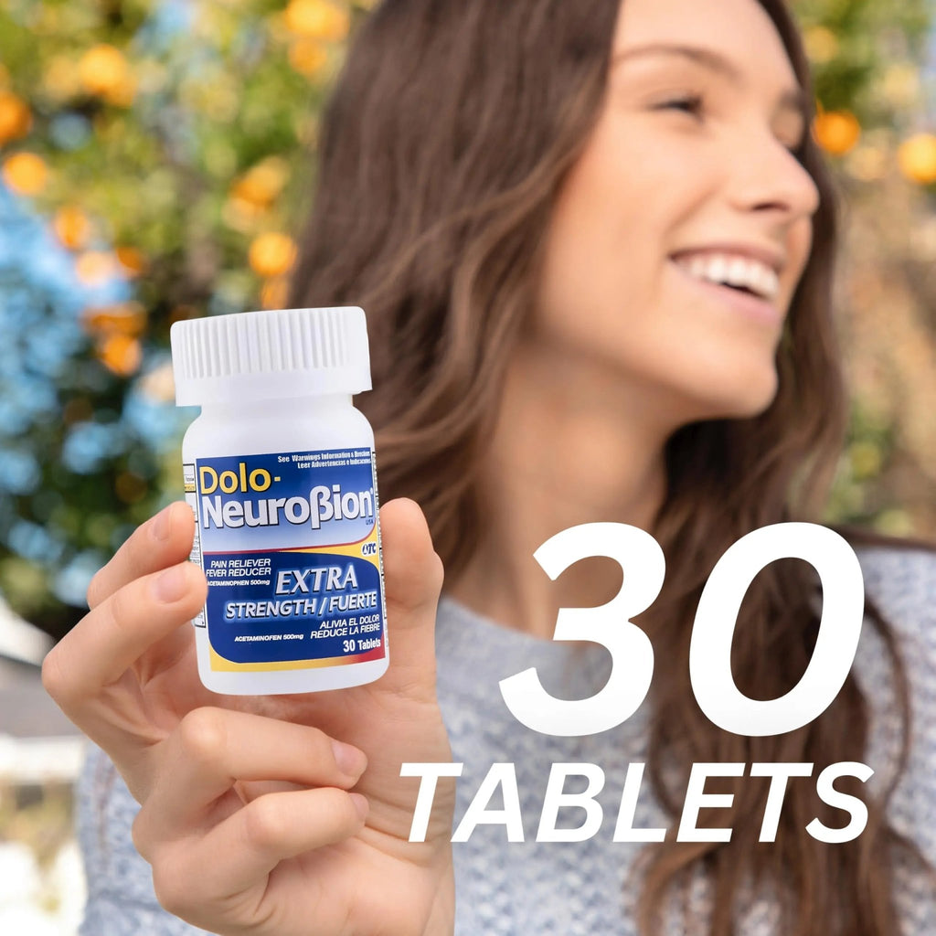 Dolo Neurobion 30 Tablets - Pain Reliever, Fever Reducer, Extra Strength, Fuerte, Alivia el Dolor, Reduce la Fiebre - TrustMedUSA