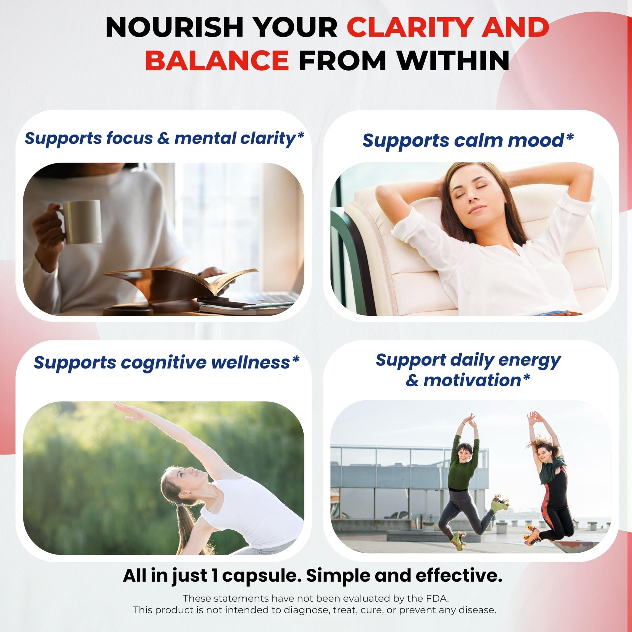 Dopamine Focus Supplement Ashwagandha 5-HTP Rhodiola Rosea St. John's Wort - Increase Memory Clarity Focus Restore Relax with VIT B1, B6, B12, L-Theanine - TrustMedUSA
