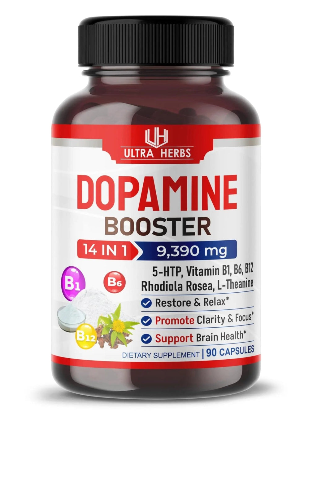 Dopamine Focus Supplement Ashwagandha 5000mg 5-HTP 50mg Rhodiola Rosea 2000mg - TrustMedUSA