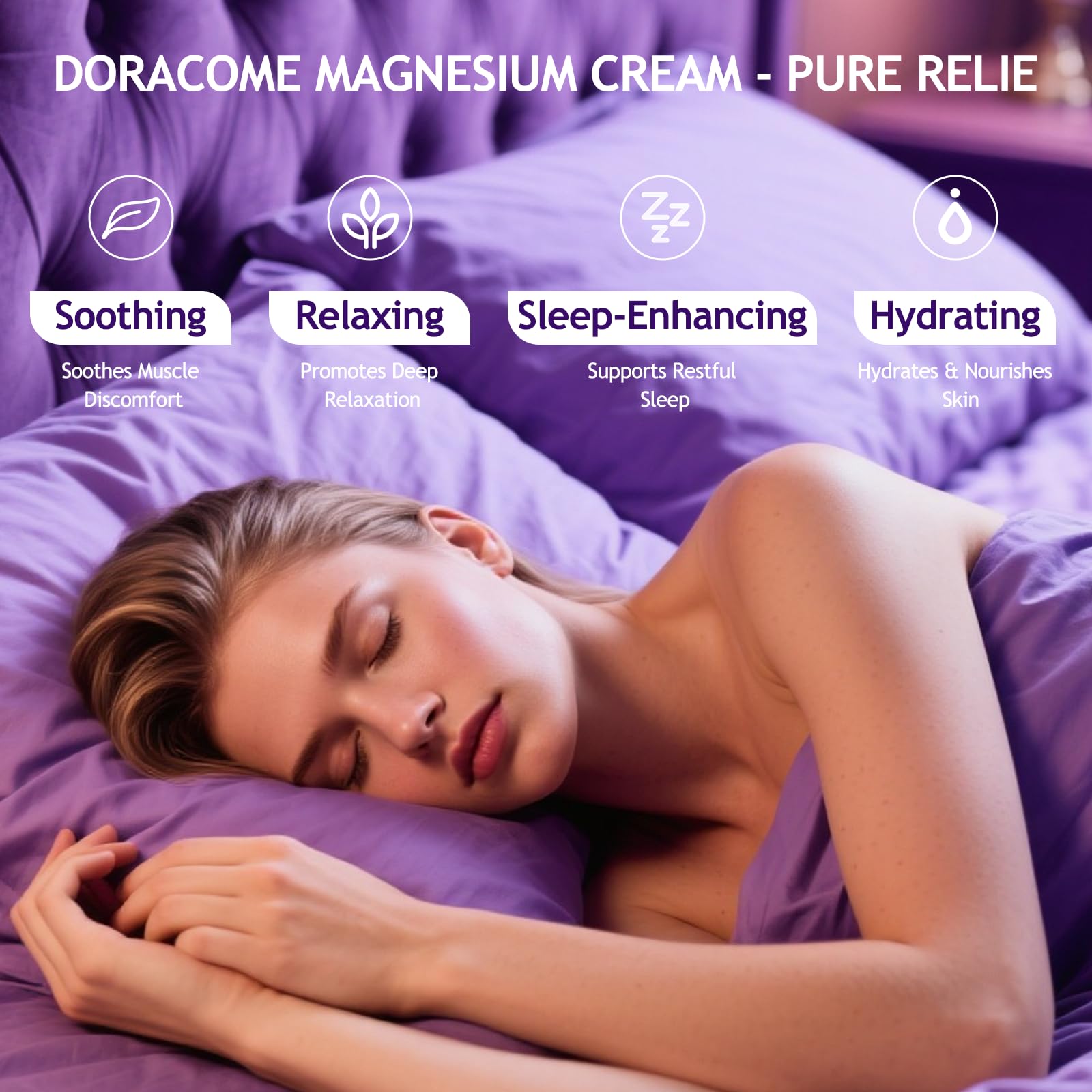 Doracome Magnesium Moisturizing Cream for Muscle Relief, Sleep Support and Stress Relief, Fast-Absorbing Formula,Skin Friendly,Lightly Scented-SJX - TrustMedUSA