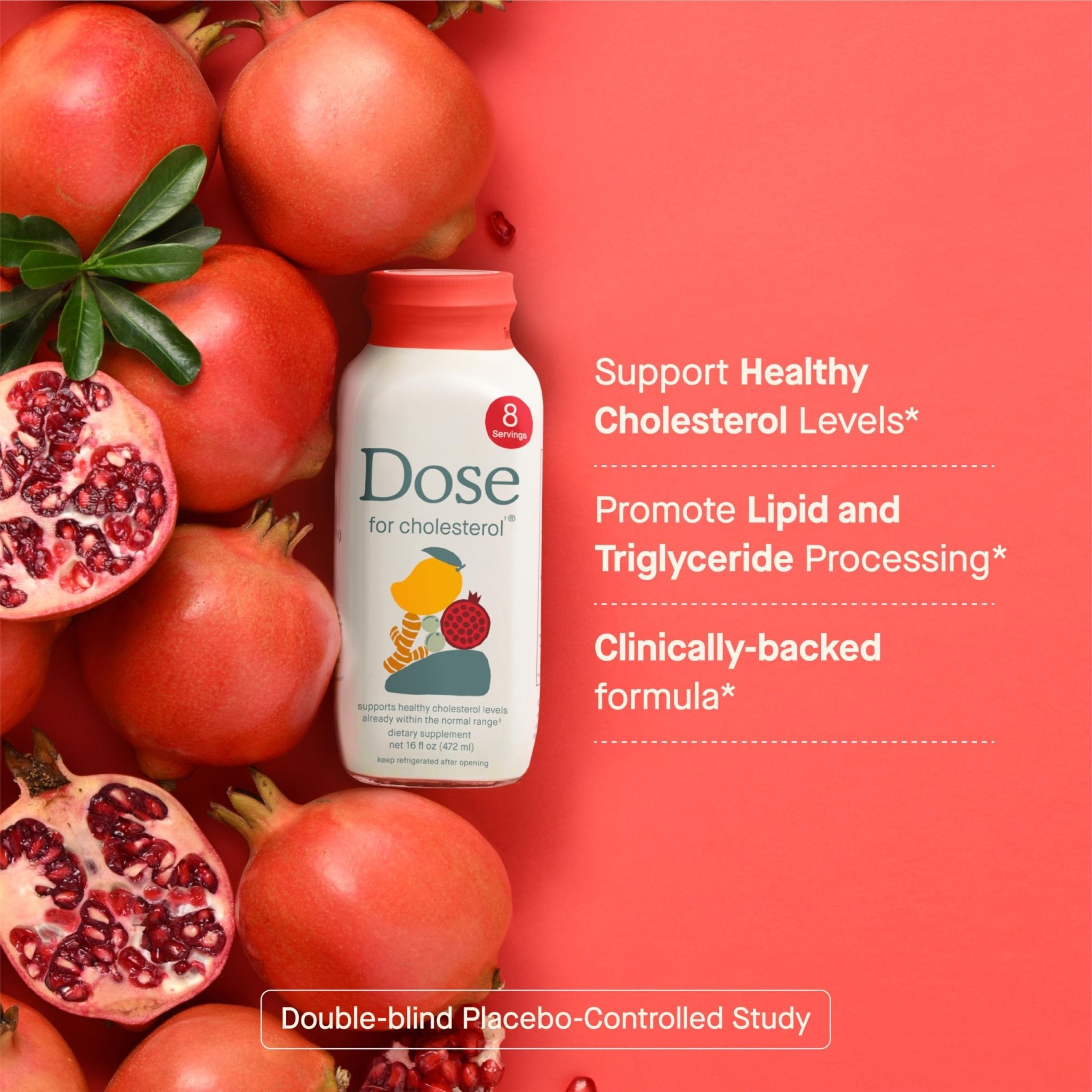 DOSE for Cholesterol Supplements Maintain Healthy Cholesterol Levels and Supports Cardiovascular Health Gluten-Free Vegan Zero Sugar, 16oz Bottle, 3 Pack (3 Week Supply) - TrustMedUSA