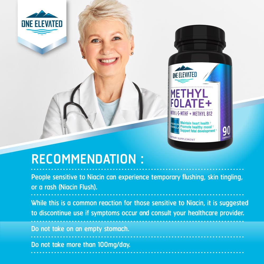 Double Strength & Most Bioactive Methyl Folate! Uniquely Formulated with Highest Pharmaceutical Grade Methylcobalamin (B12), Niacin, B1, B2 B6. - TrustMedUSA