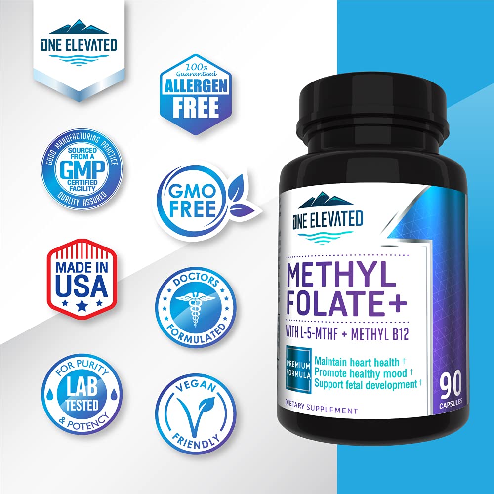 Double Strength & Most Bioactive Methyl Folate! Uniquely Formulated with Highest Pharmaceutical Grade Methylcobalamin (B12), Niacin, B1, B2 B6. - TrustMedUSA