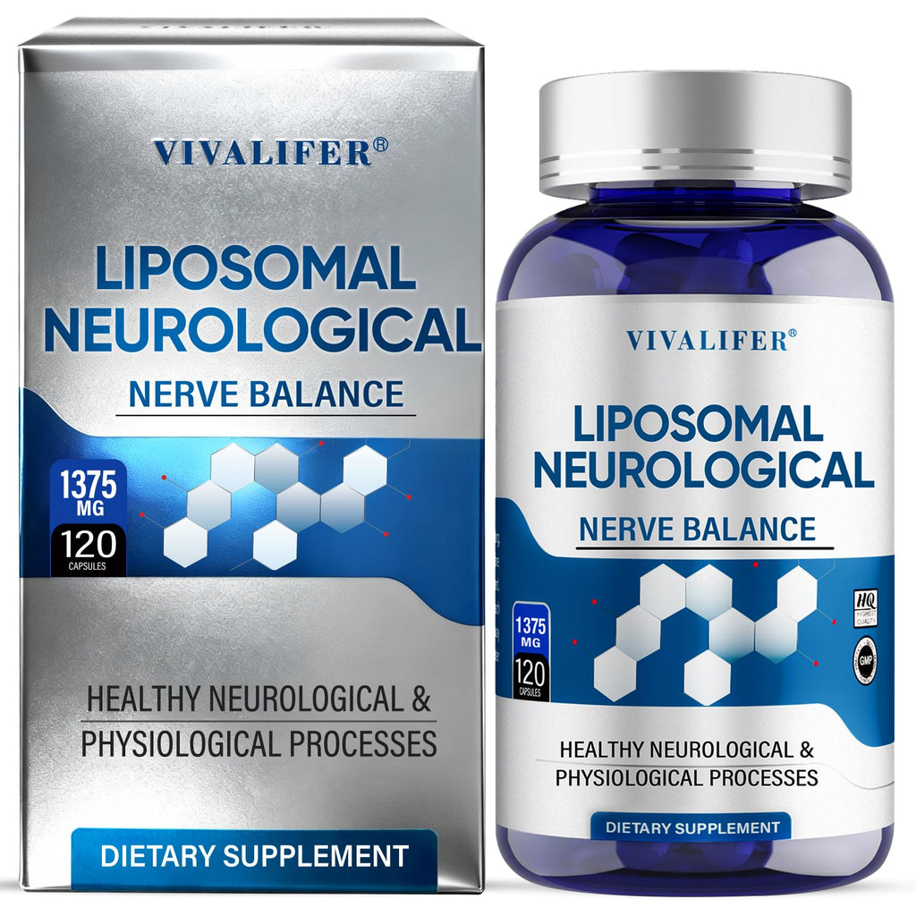 DQQI Migraine Relief Supplement | 120 Capsules Liposomal Neurological Health Formula with Magnesium Glycinate, Riboflavin (Vitamin B2) & Feverfew | Daily Brain Function - TrustMedUSA