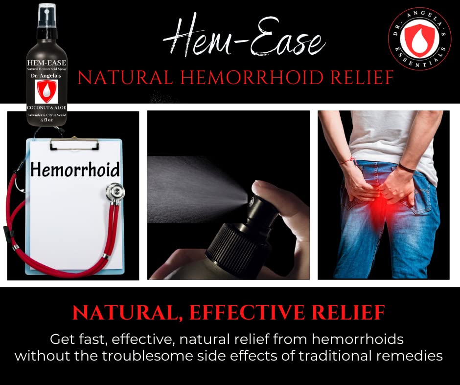 Dr. Angela's Hemorrhoid Treatment Spray | Organic Aloe Vera, Witch Hazel & Essential Oils Turmeric & Tea Tree | Natural Itching & Burning Relief Cream - TrustMedUSA