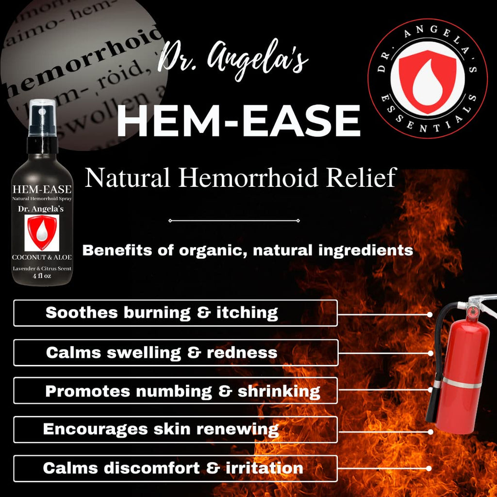 Dr. Angela's Hemorrhoid Treatment Spray | Organic Aloe Vera, Witch Hazel & Essential Oils Turmeric & Tea Tree | Natural Itching & Burning Relief Cream - TrustMedUSA