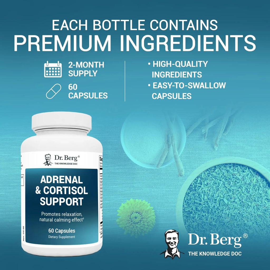 Dr. Berg Adrenal & Cortisol Supplement New Formula - Adrenal Supplement & Cortisol - TrustMedUSA