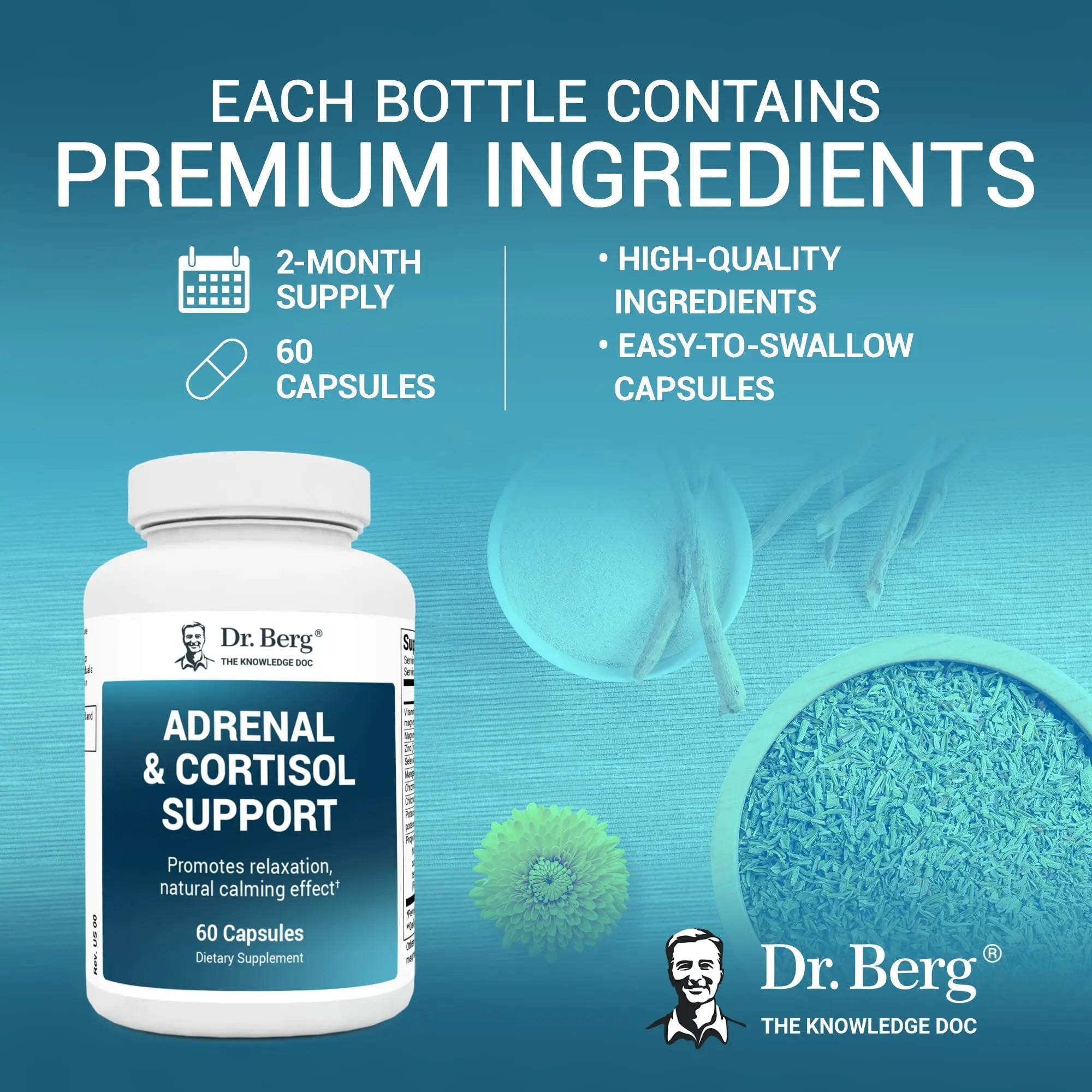 Dr. Berg Adrenal & Cortisol Supplement New Formula - Adrenal Supplement & Cortisol - TrustMedUSA