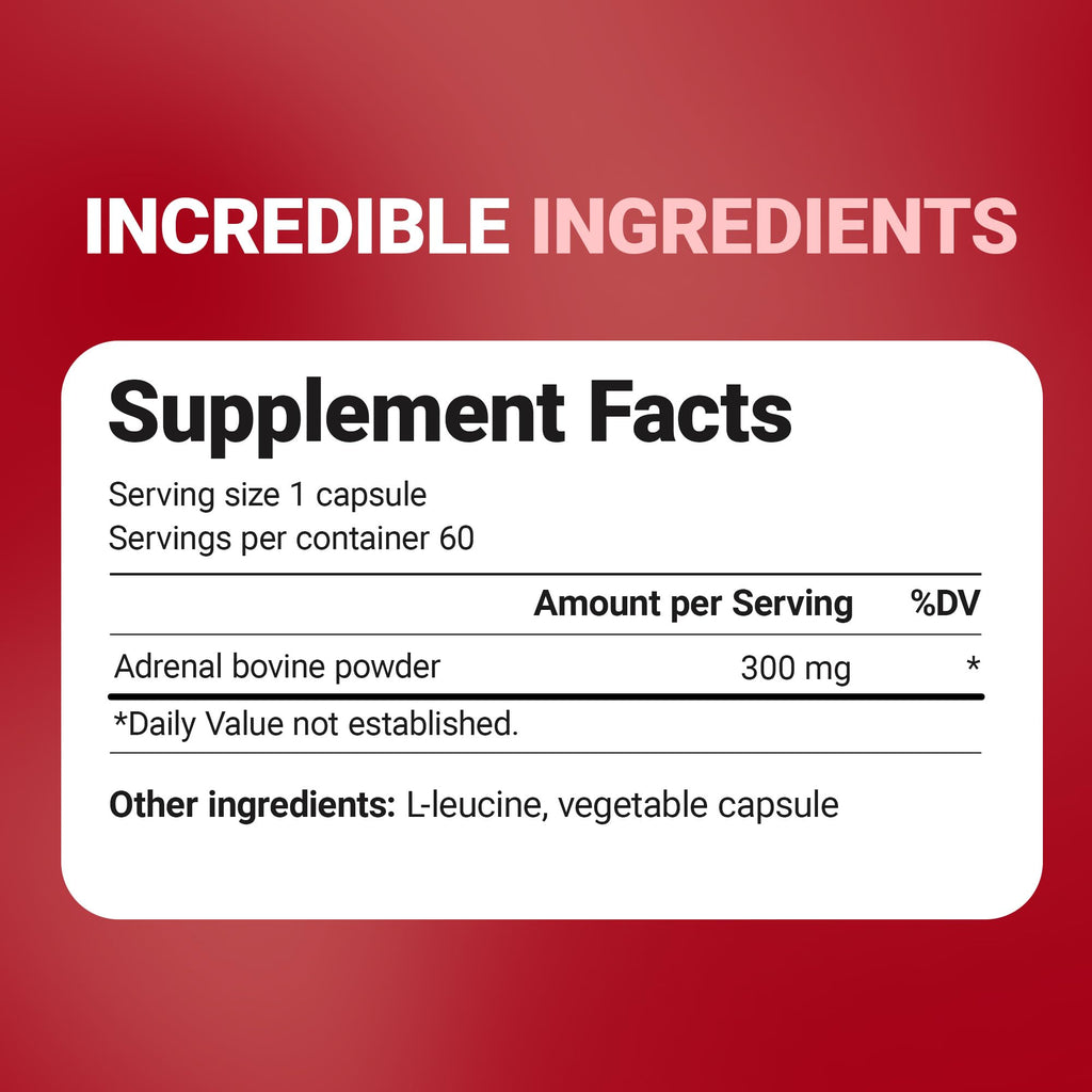 Dr. Berg Adrenal Glandular - Hormone Balance Formula That Supports Healthy Adrenal Function - Adrenal Support Supplement - 60 Capsules - TrustMedUSA