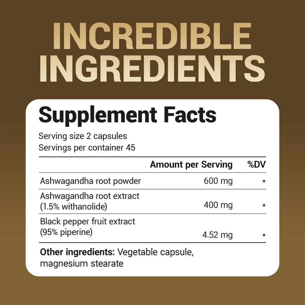 Dr. Berg Ashwagandha Capsules 1000mg - Includes Ashwagandha Root with Black Pepper from Bioperine - Ashwagandha Supplements 90 Capsules - TrustMedUSA