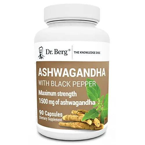 Dr. Berg Ashwagandha Capsules 1500mg - Includes Organic Ashwagandha Root - TrustMedUSA
