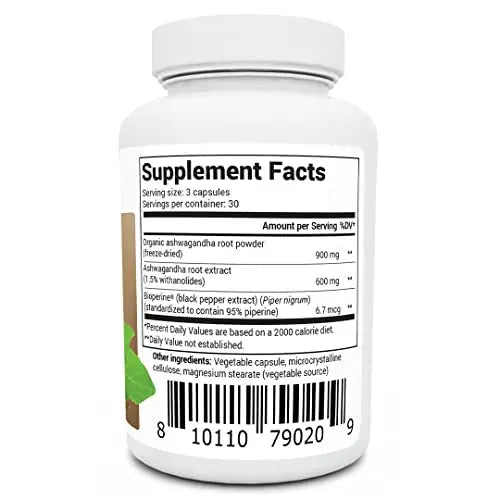 Dr. Berg Ashwagandha Capsules 1500mg - Includes Organic Ashwagandha Root - TrustMedUSA