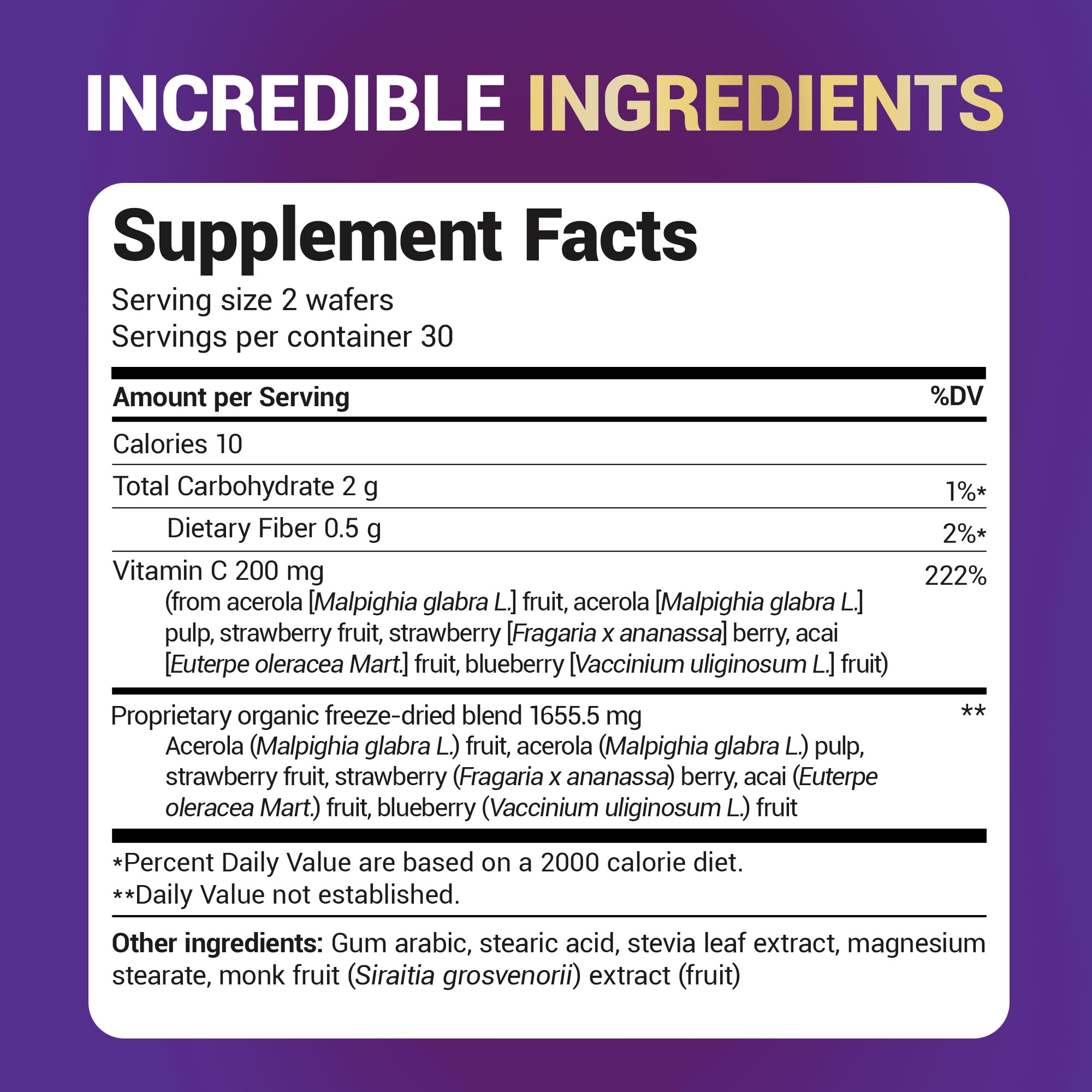 Dr. Berg Chewable Vitamin C Complex - Made with Organic, Non-GMO Berries - 60 Delicious Wafers - TrustMedUSA