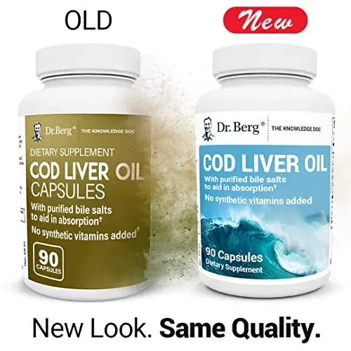 Dr. Berg Cod Liver Oil Capsules from Wild Caught Cod - No Smells or Bad Aftertaste - TrustMedUSA