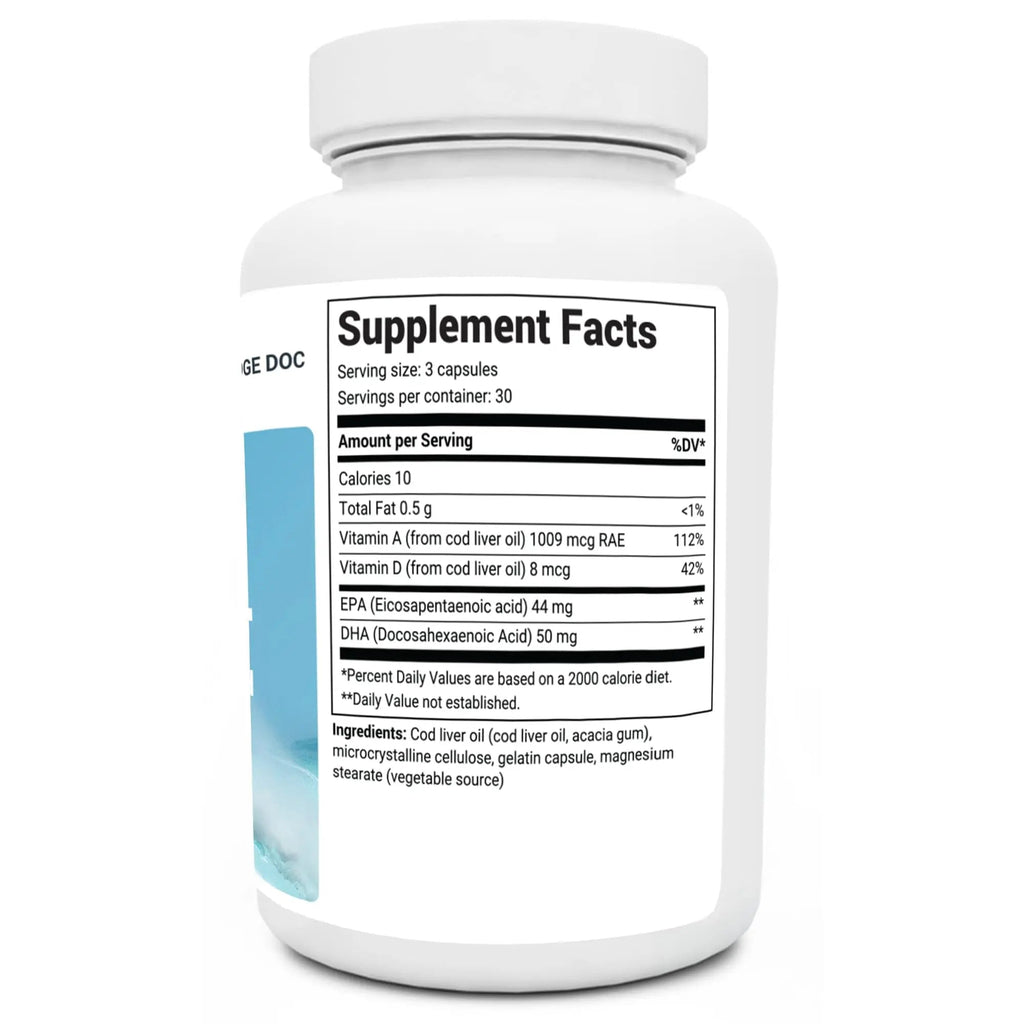 Dr. Berg Cod Liver Oil Capsules - New Formula Without OxBile - Rich in Omega-3 Fatty - TrustMedUSA