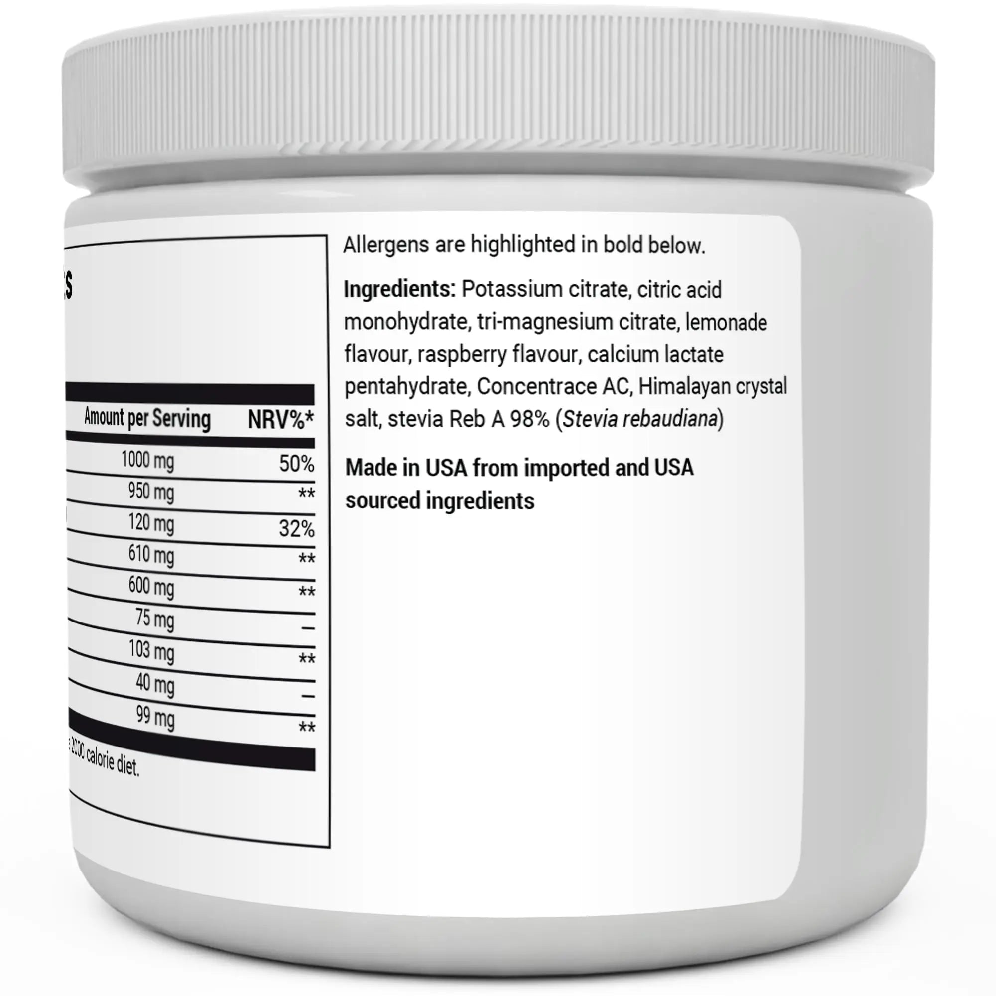 Dr. Berg Electrolyte Powder - Electrolyte Drink Supplements with 1000mg Potassium - TrustMedUSA