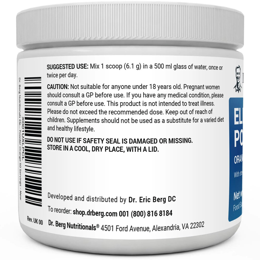 Dr. Berg Electrolyte Powder - Electrolyte Drink Supplements with 1000mg Potassium - TrustMedUSA