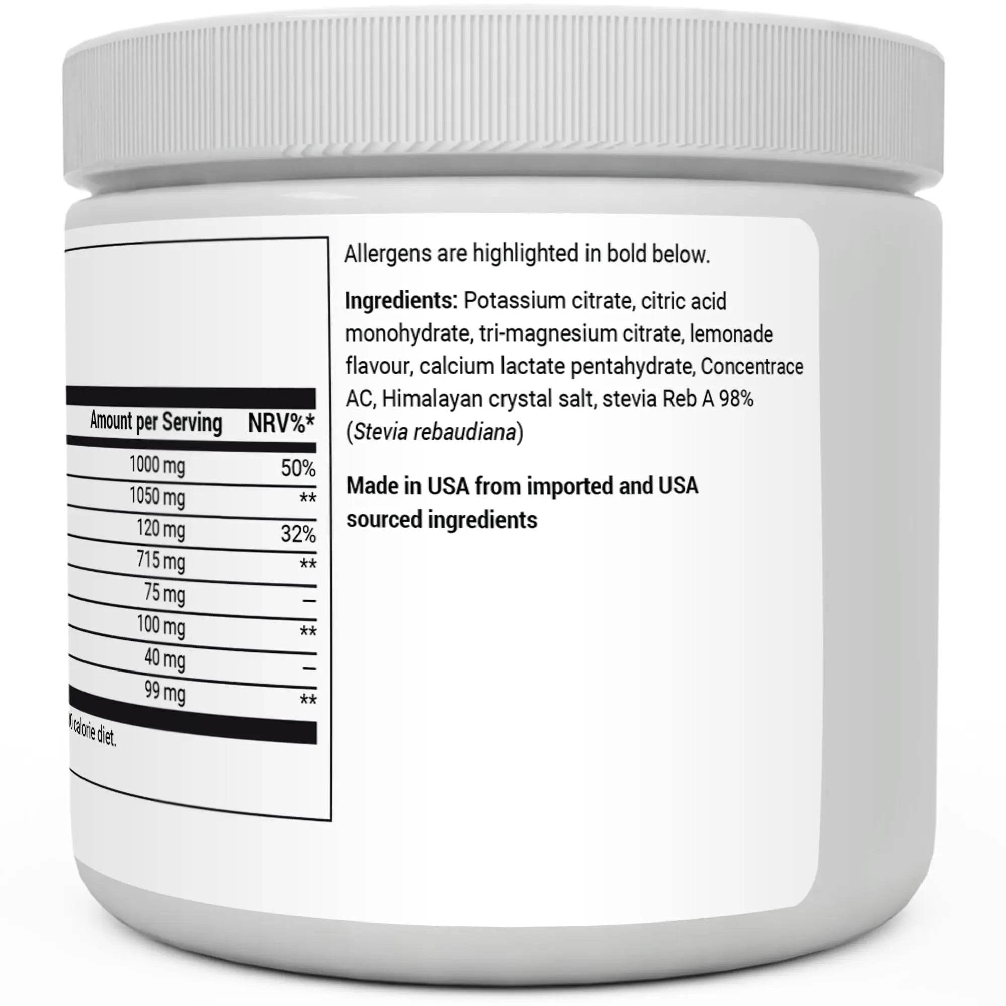 Dr. Berg Electrolyte Powder - Electrolyte Drink Supplements with 1000mg Potassium - TrustMedUSA