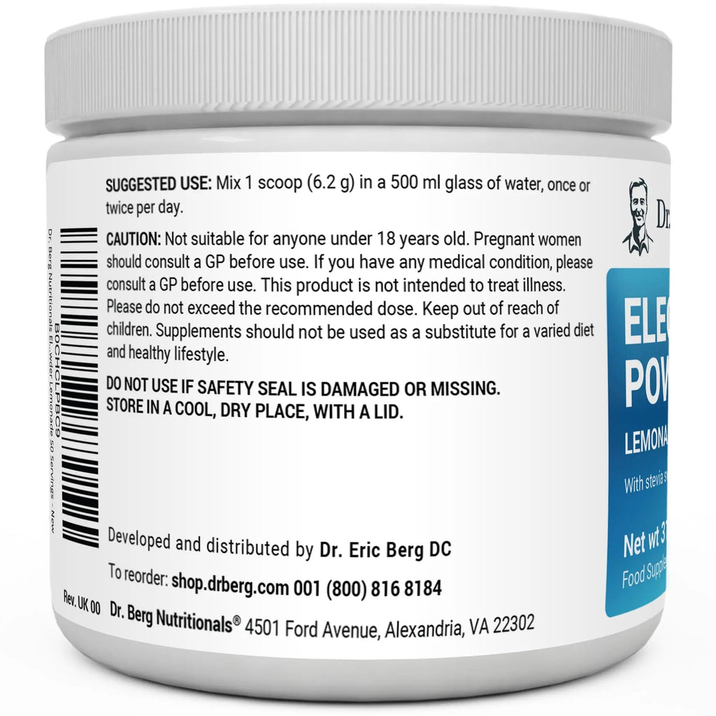 Dr. Berg Electrolyte Powder - Electrolyte Drink Supplements with 1000mg Potassium - TrustMedUSA