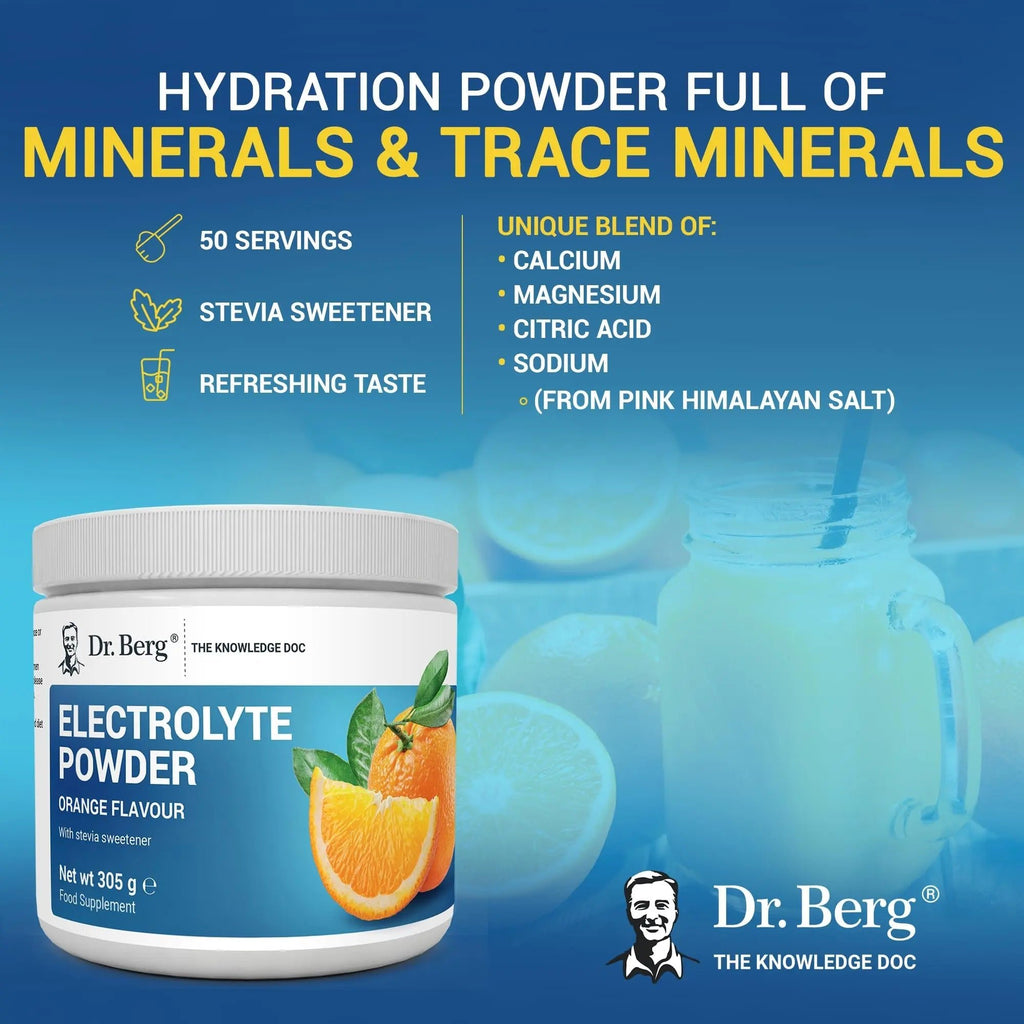 Dr. Berg Electrolyte Powder - Electrolyte Drink Supplements with 1000mg Potassium - TrustMedUSA