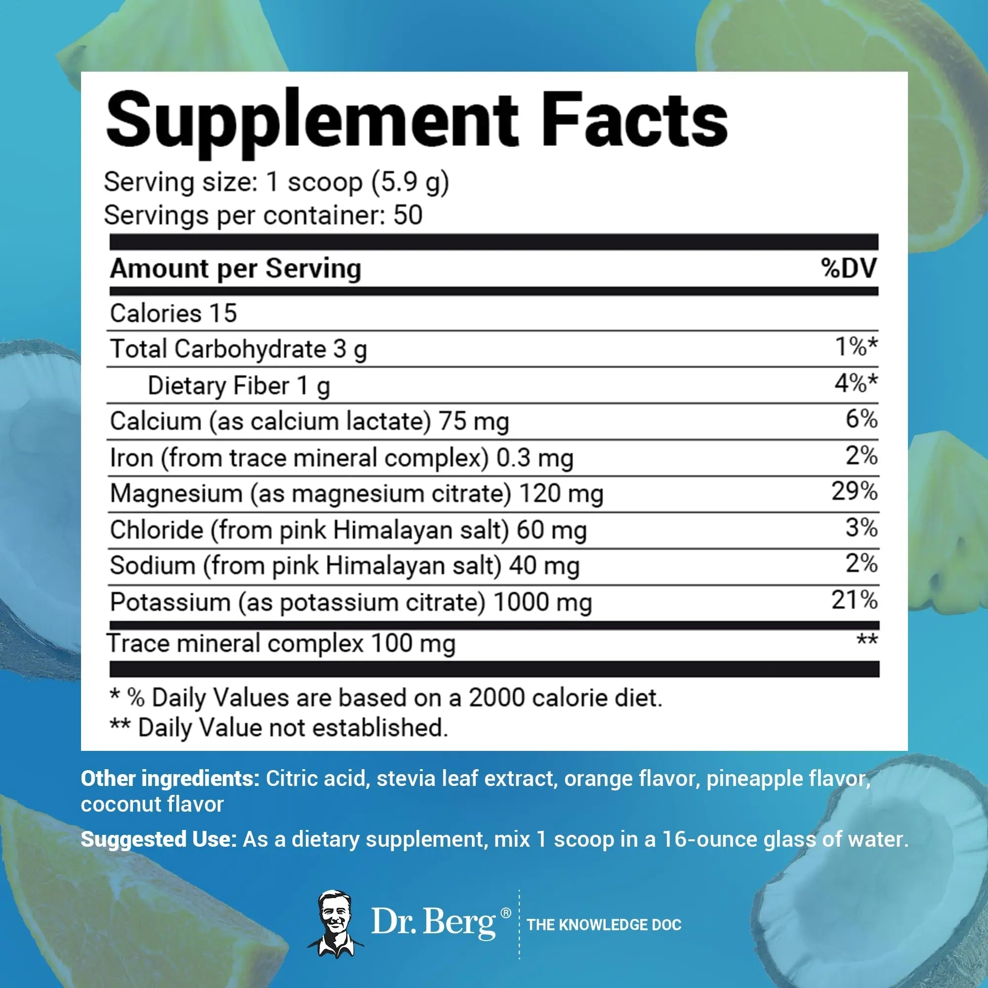 Dr. Berg Hydration Keto Electrolyte Powder - Enhanced w/ 1,000mg of Potassium - TrustMedUSA