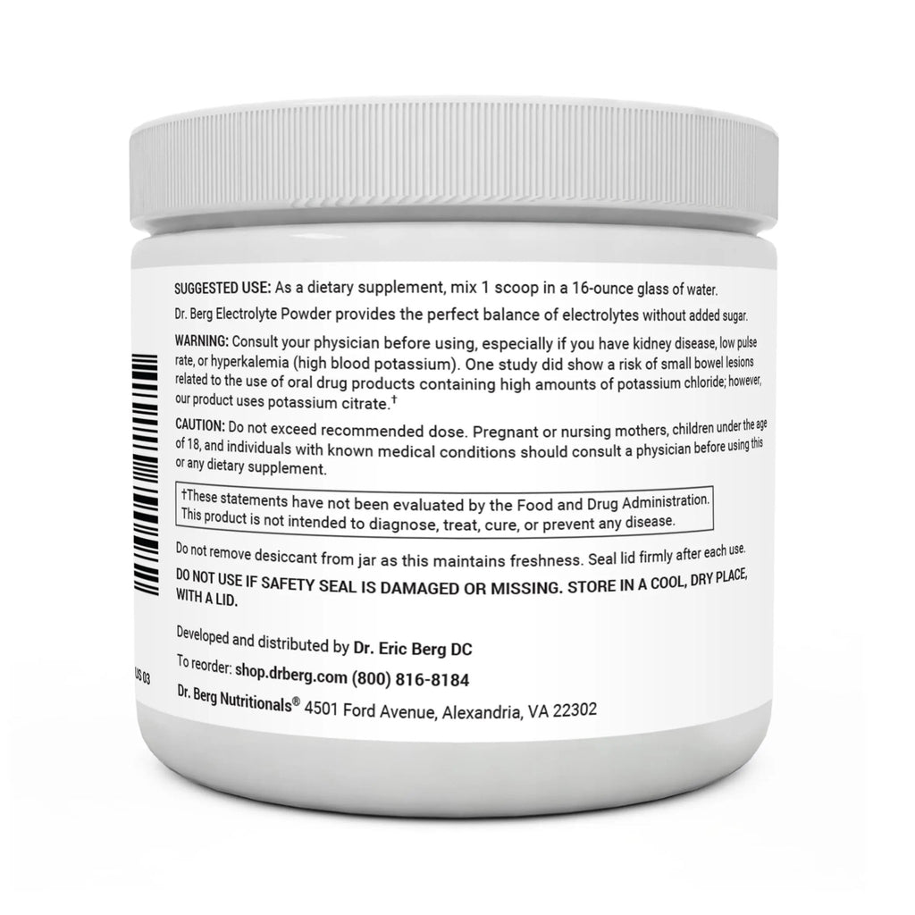 Dr. Berg Hydration Keto Electrolyte Powder - Enhanced w/ 1,000mg of Potassium - TrustMedUSA