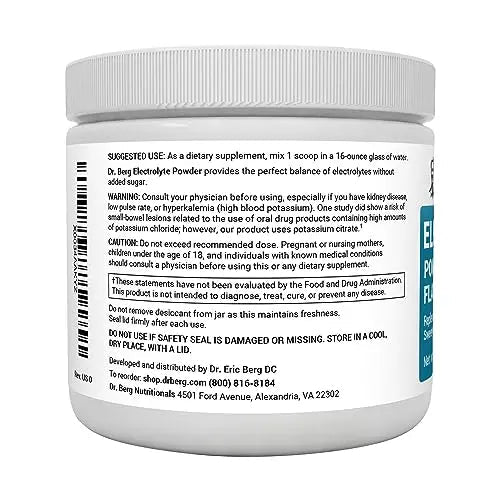 Dr. Berg Hydration Keto Electrolyte Powder - Enhanced w/ 1,000mg of Potassium - TrustMedUSA