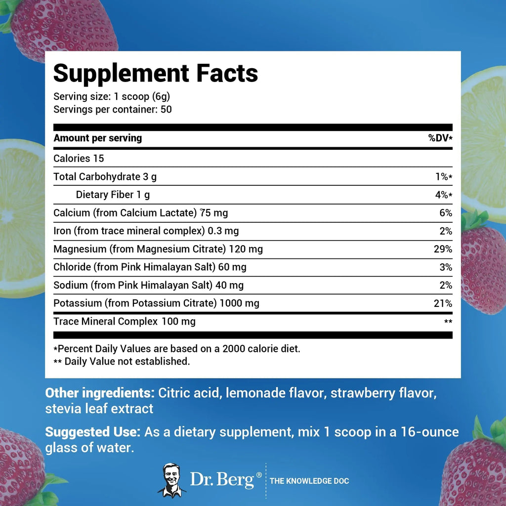 Dr. Berg Hydration Keto Electrolyte Powder - Enhanced w/ 1,000mg of Potassium - TrustMedUSA
