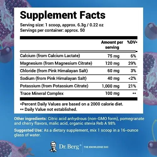 Dr. Berg Hydration Keto Electrolyte Powder - Enhanced w/ 1,000mg of Potassium - TrustMedUSA