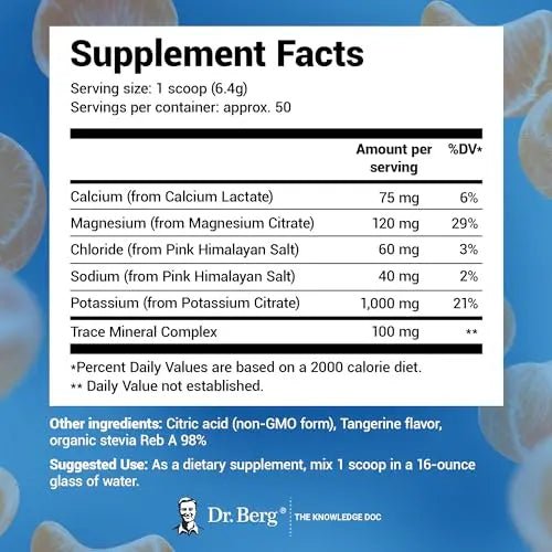 Dr. Berg Hydration Keto Electrolyte Powder - Enhanced w/ 1,000mg of Potassium - TrustMedUSA