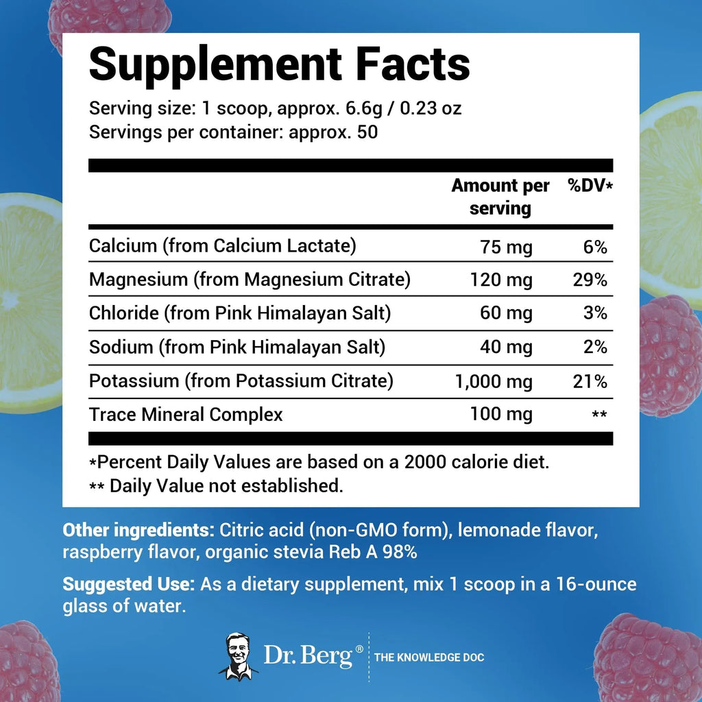 Dr. Berg Hydration Keto Electrolyte Powder - Enhanced w/ 1,000mg of Potassium - TrustMedUSA