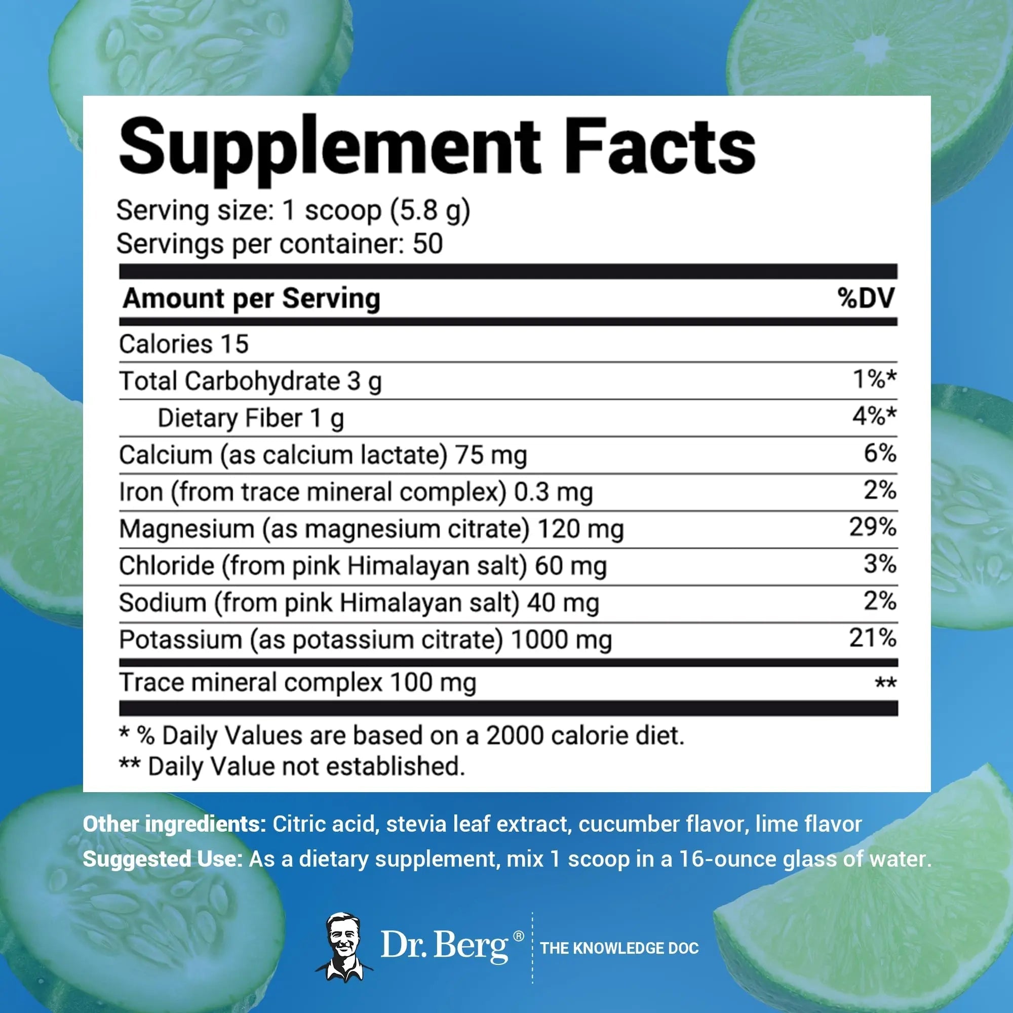 Dr. Berg Hydration Keto Electrolyte Powder - Enhanced w/ 1,000mg of Potassium & Real - TrustMedUSA