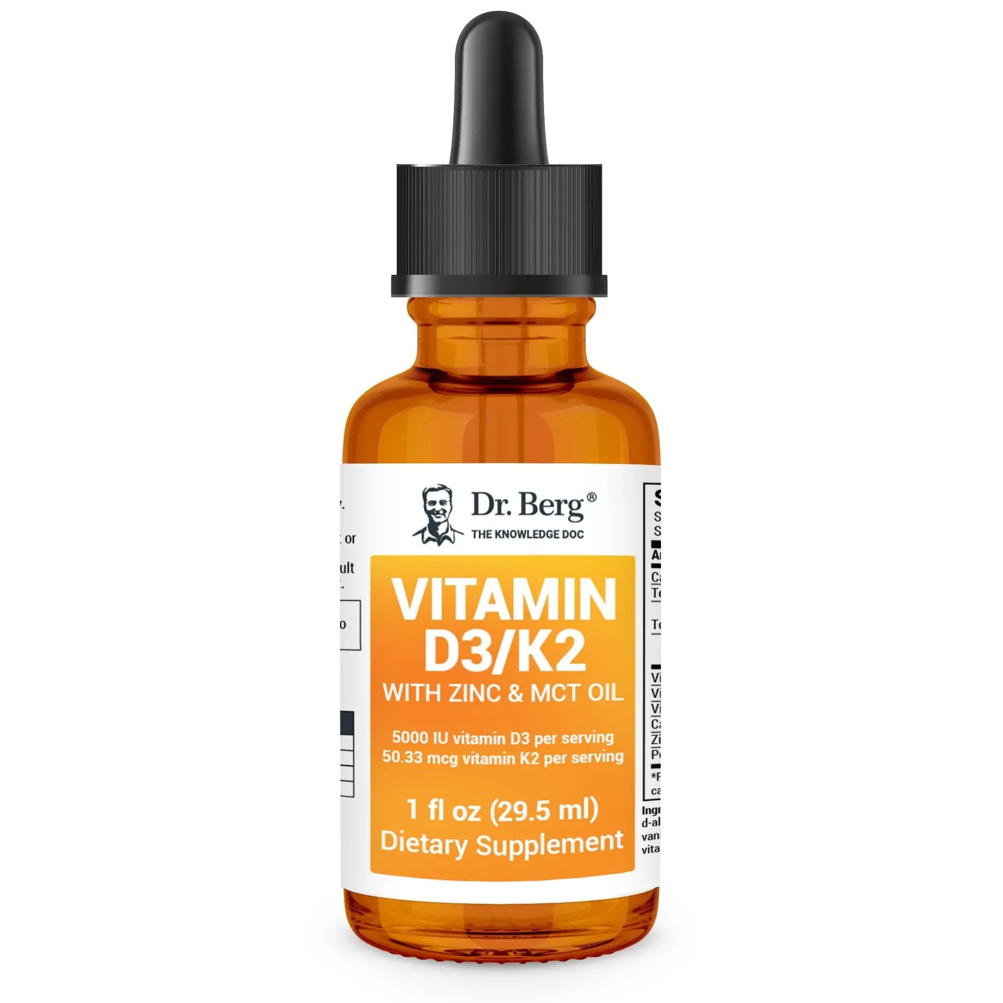 Dr. Berg Liquid Vitamin D3 & K2 Supplement - For Bone, Teeth, Mood & Immune Health - TrustMedUSA