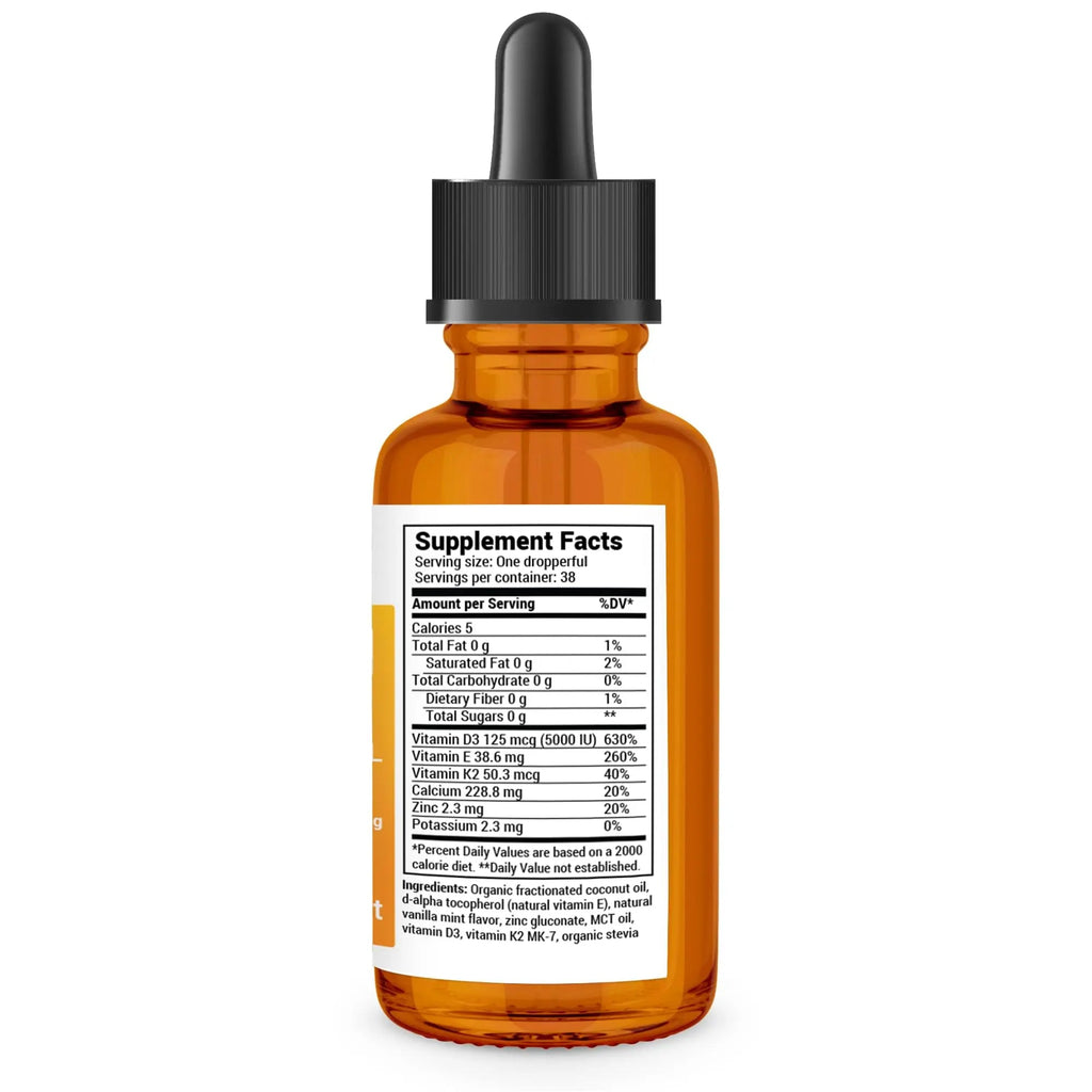 Dr. Berg Liquid Vitamin D3 & K2 Supplement - For Bone, Teeth, Mood & Immune Health - TrustMedUSA
