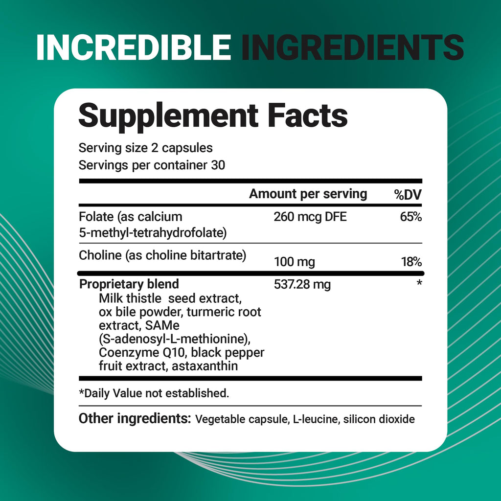 Dr. Berg Liver Cleanse Detox Capsules w/Unique Blend of Milk Thistle, Ox Bile & Folate - Liver Supplement Includes Turmeric, Black Pepper & Choline - 60 Capsules - TrustMedUSA