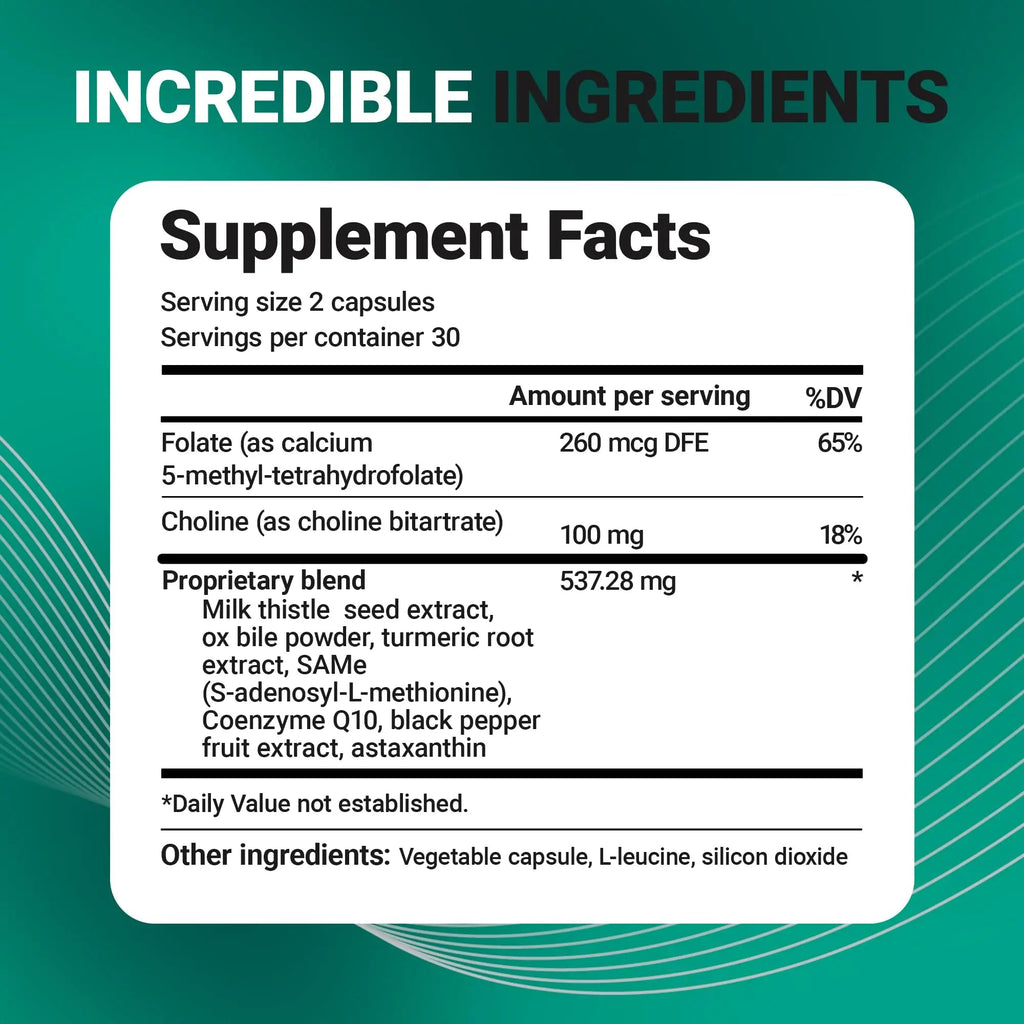 Dr. Berg Liver Cleanse Detox Capsules w/Unique Blend of Milk Thistle, Ox Bile & Folate - Liver Supplement Includes Turmeric, Black Pepper & Choline - 60 Capsules - TrustMedUSA