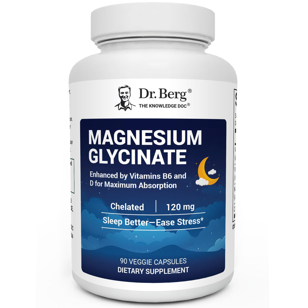 Dr. Berg Magnesium Glycinate 90ct – 4-in-1 Chelated for Muscle, Nerve, Sleep & Stress Support*– w/ D3, B6 & Zinc – 4X Lab-Tested – No Fillers – Formulated in USA, GMP-Certified - TrustMedUSA